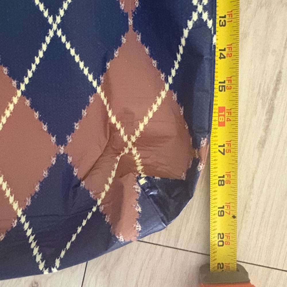 New Aerie Argyle Tote Bag - Brown and Blue - Picture 3 of 4
